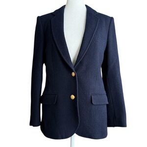 VTG Preppy Wool Blazer Womens Sz Small Gold Buttons Equestrian Japan Heritage
